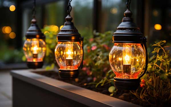 Iluminación exterior para decorar un jardín exterior pequeño
